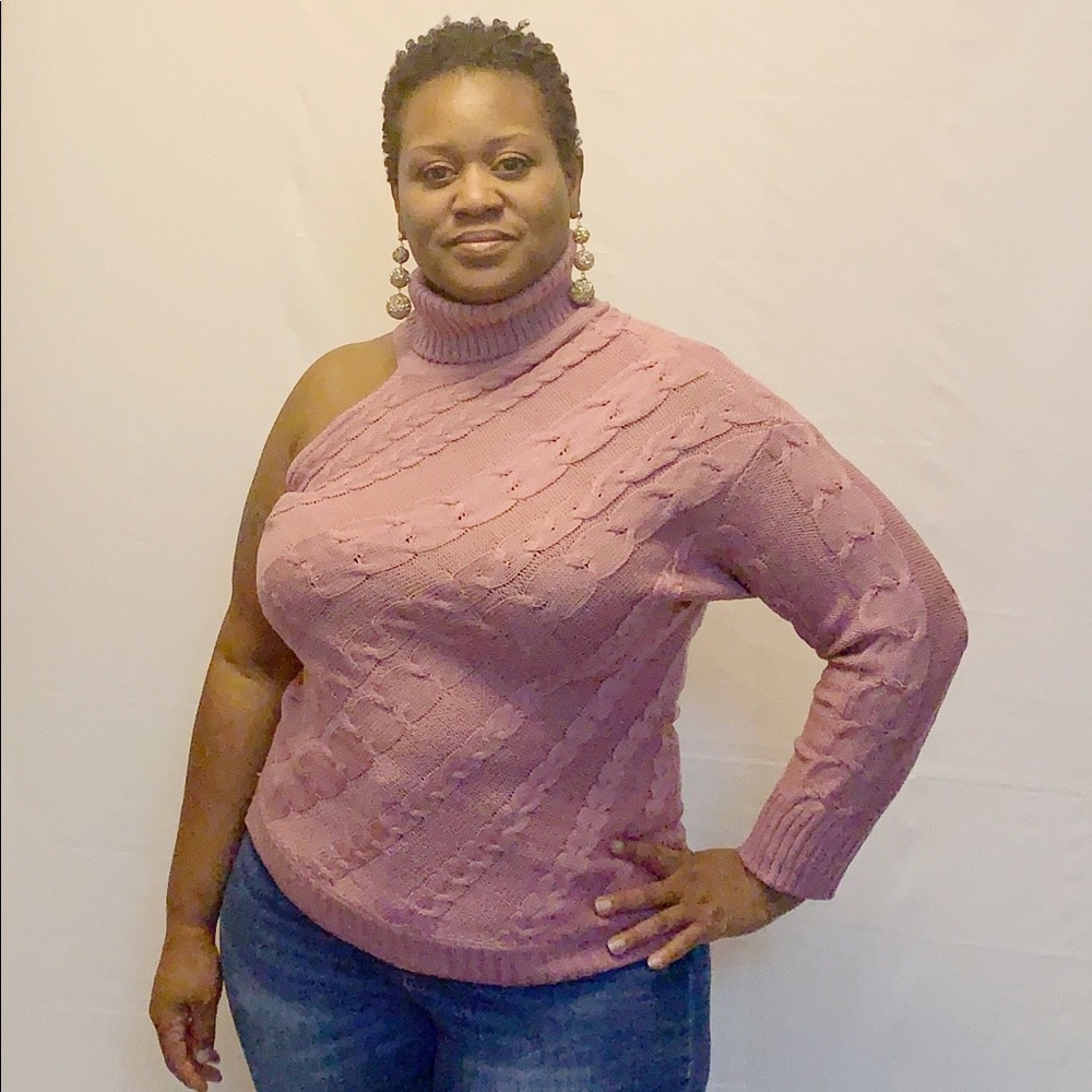 Mauve Cold Shoulder Sweater